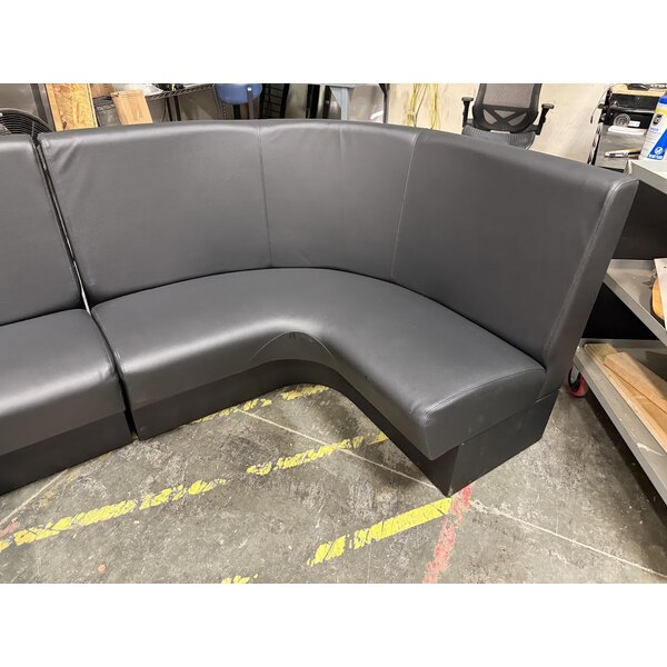 Scratch and Dent QA Group Cascade 96" Long Ebony Plain 1/2 Circle Booth - 36" High