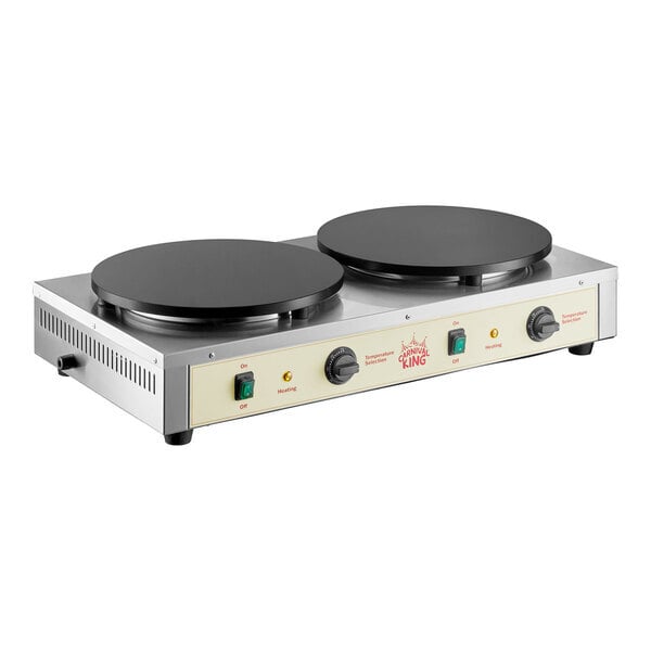 Scratch and Dent Carnival King TCM16DBL 16" Dual Non-Stick Crepe Maker - 208/240V