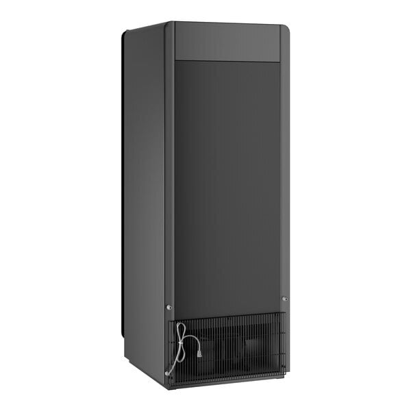 Scratch and Dent True CVM-27-HC~EGC01 30" Black Refrigerated Contemporary Glass Door Merchandiser with LED Lighting - 78 1/2" Tall