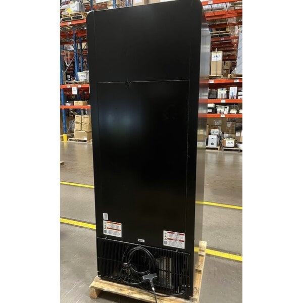 Scratch and Dent True CVM-27-HC~EGC01 30" Black Refrigerated Contemporary Glass Door Merchandiser with LED Lighting - 78 1/2" Tall