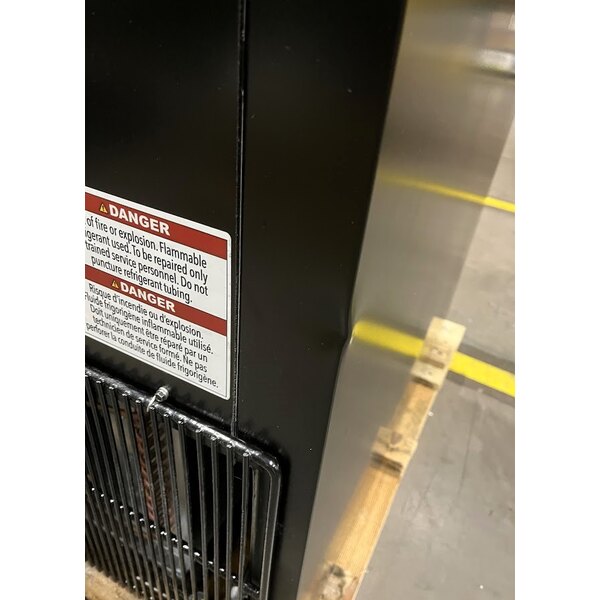 Scratch and Dent True CVM-27-HC~EGC01 30" Black Refrigerated Contemporary Glass Door Merchandiser with LED Lighting - 78 1/2" Tall