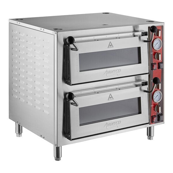Scratch and Dent Avantco DPO-18-DD Double Deck Countertop Pizza/Bakery Oven with Two Independent Chambers - 3200W, 240V