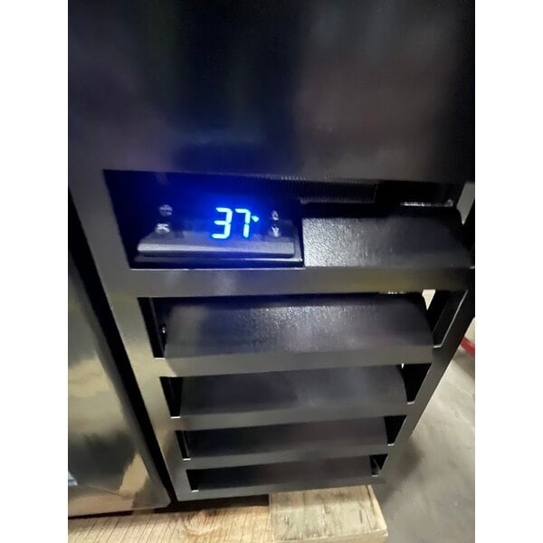 Scratch and Dent Beverage-Air BB72HC-1-GS-B 72" Black Underbar Height Sliding Glass Door Back Bar Refrigerator