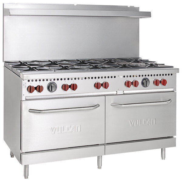 Scratch and Dent Vulcan SX60-10BN SX Series Natural Gas 10 Burner 60" Range with 2 Standard Ovens - 340,000 BTU