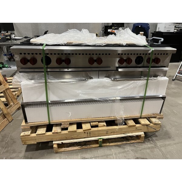 Scratch and Dent Vulcan SX60-10BN SX Series Natural Gas 10 Burner 60" Range with 2 Standard Ovens - 340,000 BTU