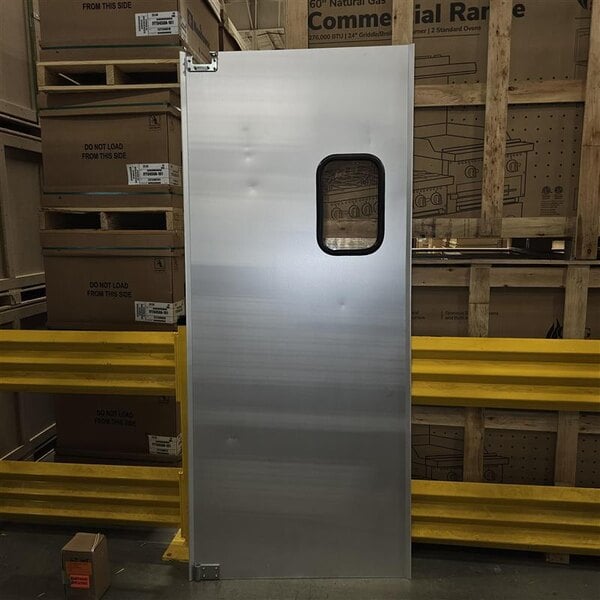 Scratch and Dent Curtron Service-Pro Series 20 Single Aluminum Swinging Traffic Door with 9" x 14" Window - 36" x 84" Door Opening