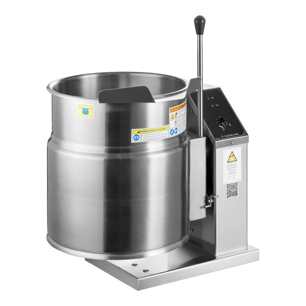 Scratch and Dent Cleveland KET-12-T 12 Gallon Tilting 2/3 Steam Jacketed Electric Tabletop Kettle - 208/240V