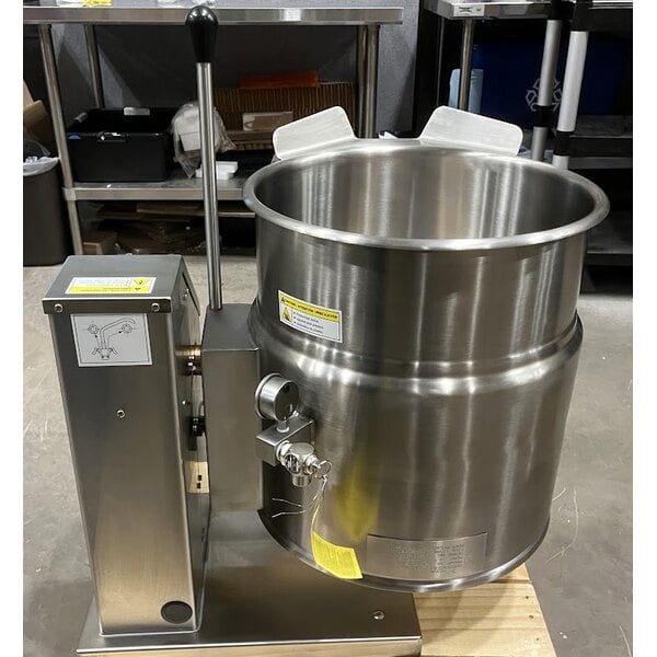 Scratch and Dent Cleveland KET-12-T 12 Gallon Tilting 2/3 Steam Jacketed Electric Tabletop Kettle - 208/240V