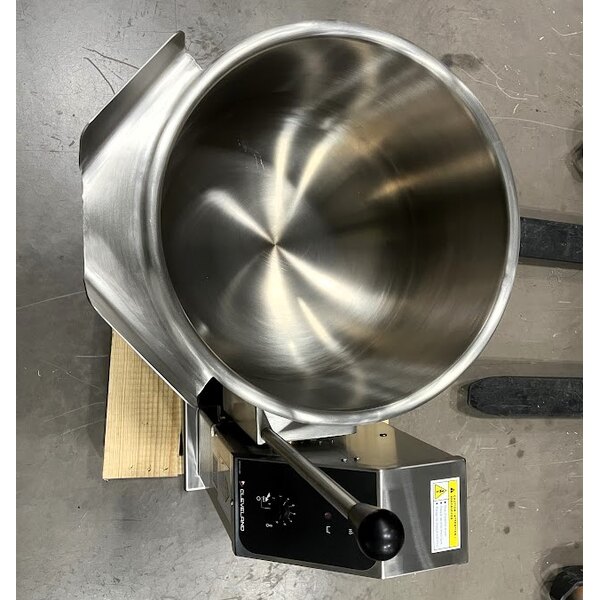 Scratch and Dent Cleveland KET-12-T 12 Gallon Tilting 2/3 Steam Jacketed Electric Tabletop Kettle - 208/240V