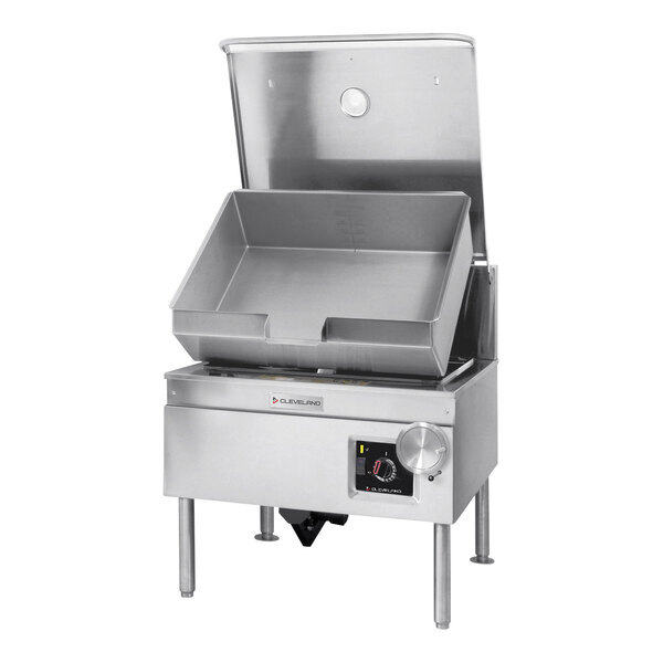 Scratch and Dent Cleveland SGL-40-TR Natural Gas 40 Gallon DuraPan Open Base Tilt Skillet - 130,000 BTU