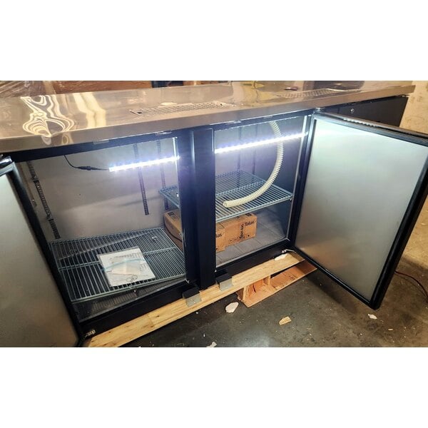 Scratch and Dent Avantco UDD-4-HC Black Kegerator / Beer Dispenser with (2) 2 Tap Towers - (3) 1/2 Keg Capacity