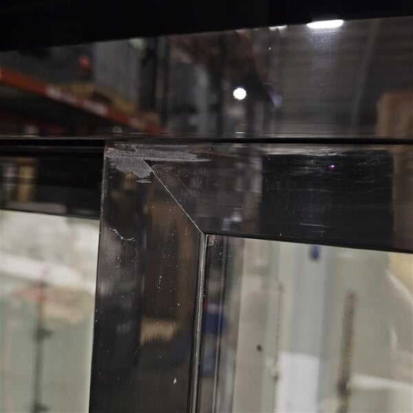 Scratch and Dent Avantco GDS-47-HC 53" Black Customizable Sliding Glass Door Merchandiser Refrigerator with LED Lighting