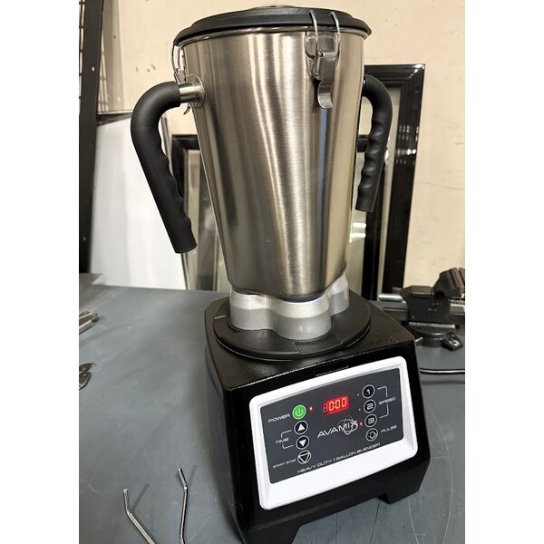 Scratch and Dent AvaMix BX1GRGT 3 3/4 hp 1 Gallon Stainless Steel Heavy Duty Commercial Food Blender with Timer - 120V