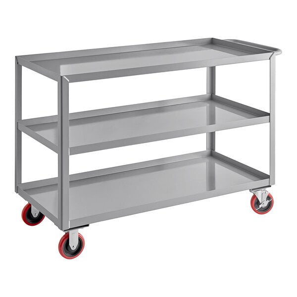Scratch and Dent Lavex 48" x 24" x 35" Three Tray Shelf Steel Utility Cart - Fully Welded