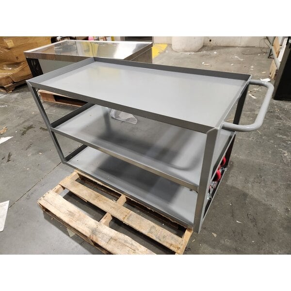 Scratch and Dent Lavex 48" x 24" x 35" Three Tray Shelf Steel Utility Cart - Fully Welded