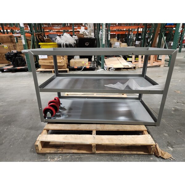 Scratch and Dent Lavex 48" x 24" x 35" Three Tray Shelf Steel Utility Cart - Fully Welded