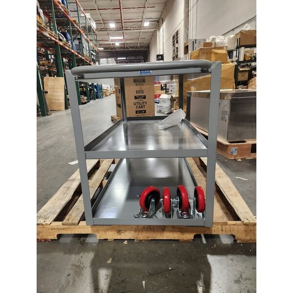 Scratch and Dent Lavex 48" x 24" x 35" Three Tray Shelf Steel Utility Cart - Fully Welded