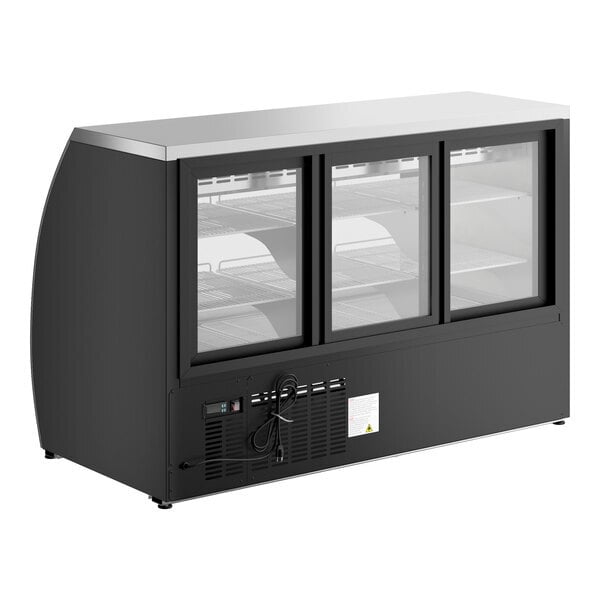 Scratch and Dent Avantco DLC64-HC-B 64" Black Curved Glass Refrigerated Deli Case