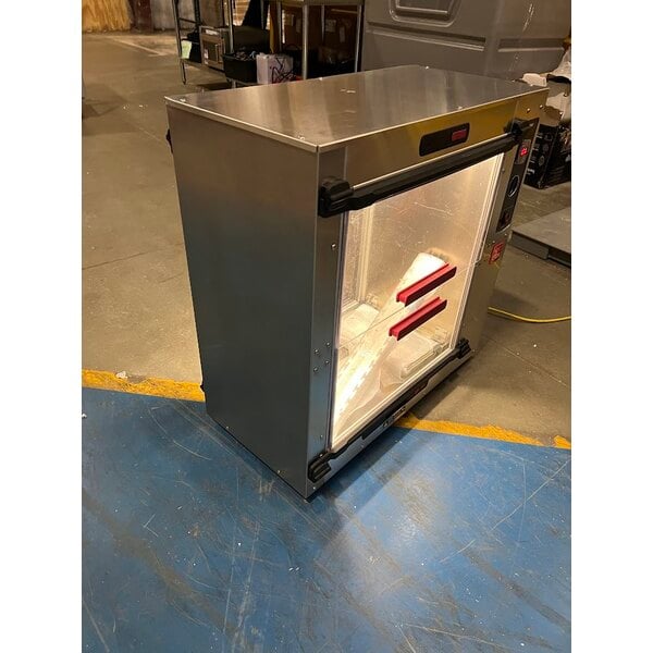 Scratch and Dent Metro HotBlox Xpress Quick-Pick HBCS8-BP Large Countertop Insulated Heated Pass-Through Holding Cabinet with Simple Controls - 120V