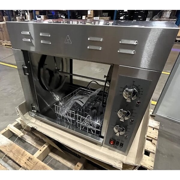 Scratch and Dent Cooking Performance Group CROE48D Electric Countertop Rotisserie Oven with 4 Baskets for 8 Chickens - 240V, 2800W