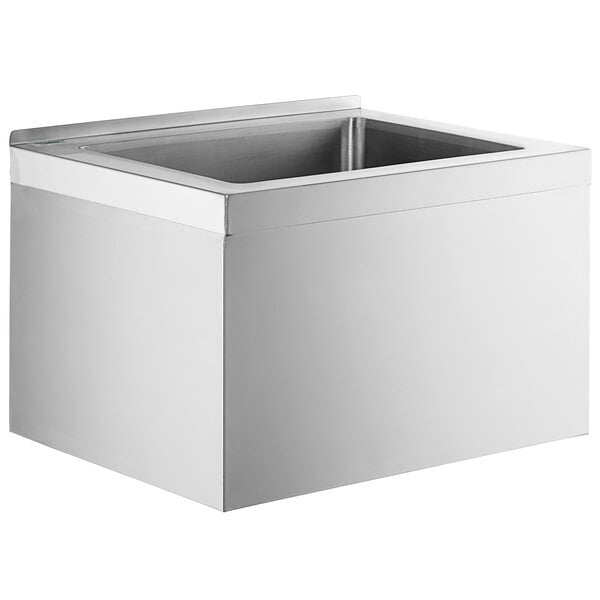 Scratch and Dent Regency 25" 16-Gauge Stainless Steel One Compartment Floor Mop Sink - 20" x 16" x 12" Bowl