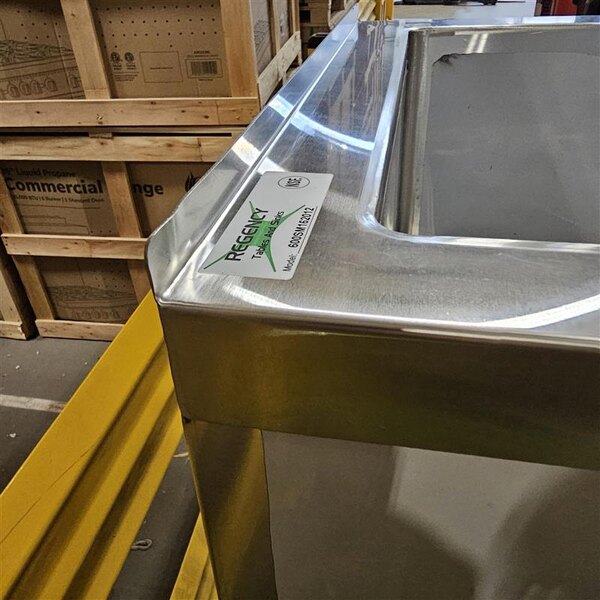 Scratch and Dent Regency 25" 16-Gauge Stainless Steel One Compartment Floor Mop Sink - 20" x 16" x 12" Bowl