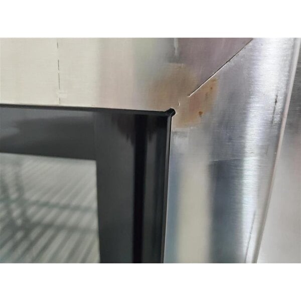 Scratch and Dent Avantco UBB-72-GT-S 73" Stainless Steel Underbar Height Narrow Solid Door Back Bar Refrigerator with Galvanized Top and LED Lighting