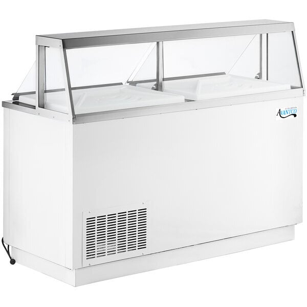 Scratch and Dent Avantco CPW-68-HC 67 3/4" 12 Tub White Deluxe Ice Cream Dipping Cabinet