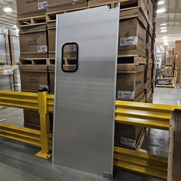 Scratch and Dent Curtron Service-Pro Series 20 Single Aluminum Swinging Traffic Door with 9" x 14" Window - 36" x 84" Door Opening