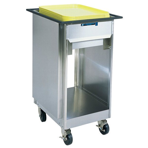 Scratch and Dent Lakeside 996 Stainless Steel Mobile Tray Dispenser with 2 Open Sides - 150 Tray Capacity