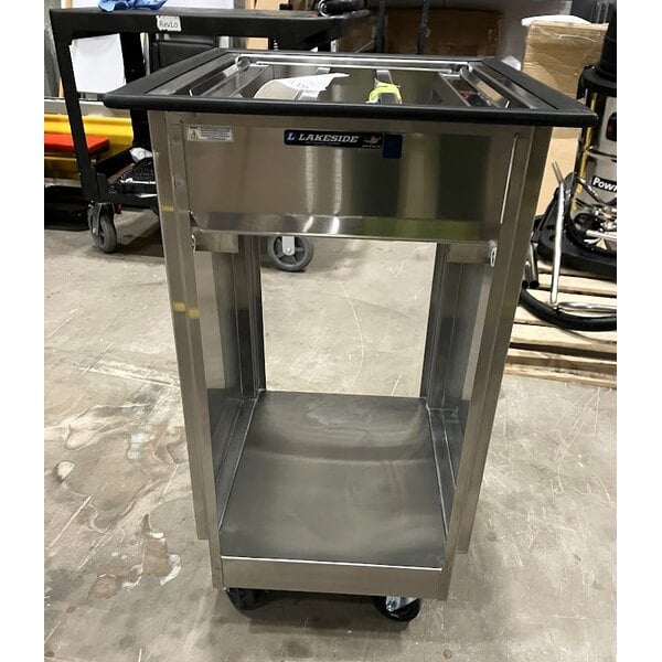 Scratch and Dent Lakeside 996 Stainless Steel Mobile Tray Dispenser with 2 Open Sides - 150 Tray Capacity