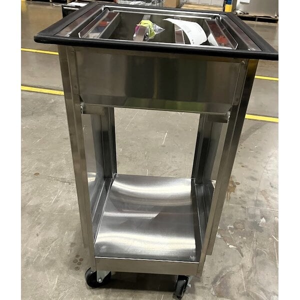 Scratch and Dent Lakeside 996 Stainless Steel Mobile Tray Dispenser with 2 Open Sides - 150 Tray Capacity