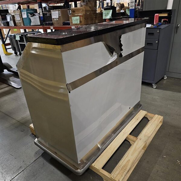 Scratch and Dent Regency 48" Standard Stainless Steel Portable Bar with Two Removable Speed Rails, Ice Bin, and Removable Ice Bin Cover