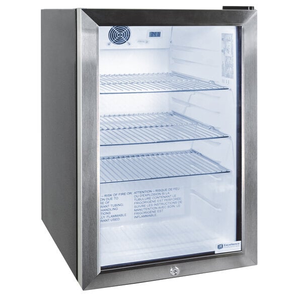 Scratch and Dent Excellence EMM-3HC Black Countertop Display Refrigerator with Swing Door