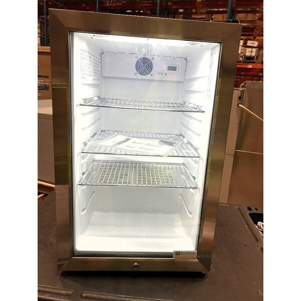 Scratch and Dent Excellence EMM-3HC Black Countertop Display Refrigerator with Swing Door