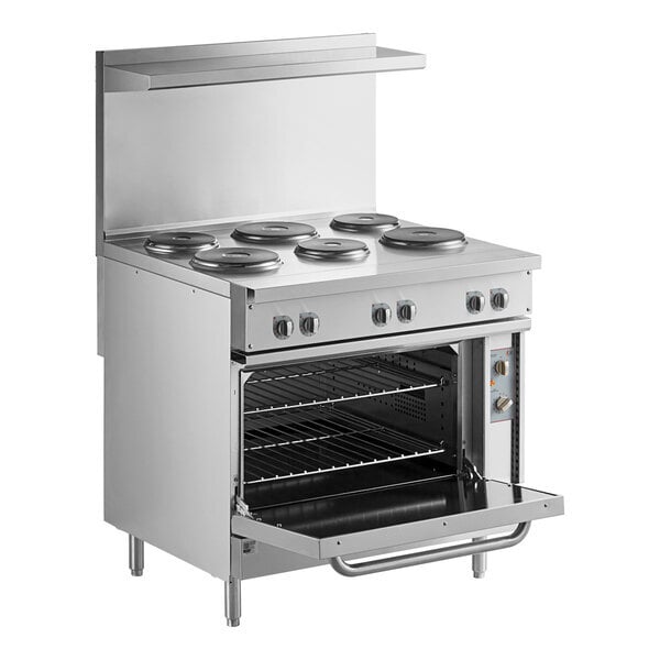 Scratch and Dent Cooking Performance Group ER36-240-1 36" 6-Burner Electric Range with Standard Oven - 240V, 1 Phase