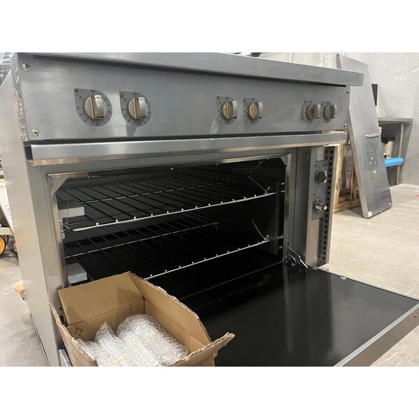 Scratch and Dent Cooking Performance Group ER36-240-1 36" 6-Burner Electric Range with Standard Oven - 240V, 1 Phase