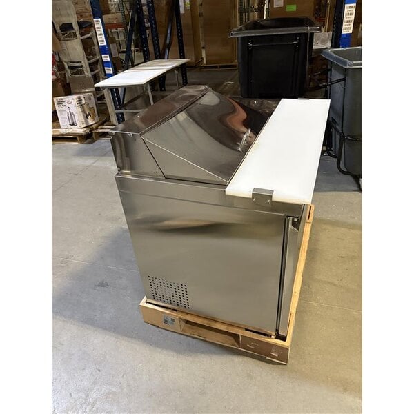 Scratch and Dent Avantco SS-PT-48-8-HC 48" 2 Door Stainless Steel Refrigerated Sandwich Prep Table with Workstation