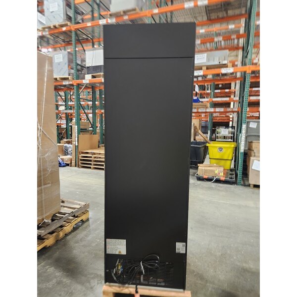 Scratch and Dent Avantco GDC-15-HC 25 5/8" Black Customizable Swing Glass Door Merchandiser Refrigerator with LED Lighting