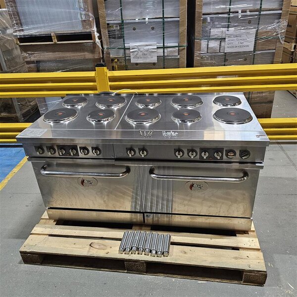 Scratch and Dent Cooking Performance Group ER60-240-1 60" 10-Burner Electric Range with 2 Standard Ovens - 240V, 1 Phase