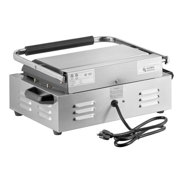 Scratch and Dent Global Solutions by Nemco GS1621 Panini / Sandwich Grill with Grooved Plates - 13" x 8 1/2" Cooking Surface - 120V, 1750W