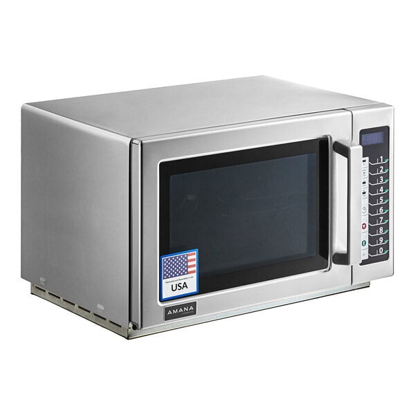 Scratch and Dent Amana RCS10TS Stackable Commercial Microwave with Push Button Controls - 120V, 1000W