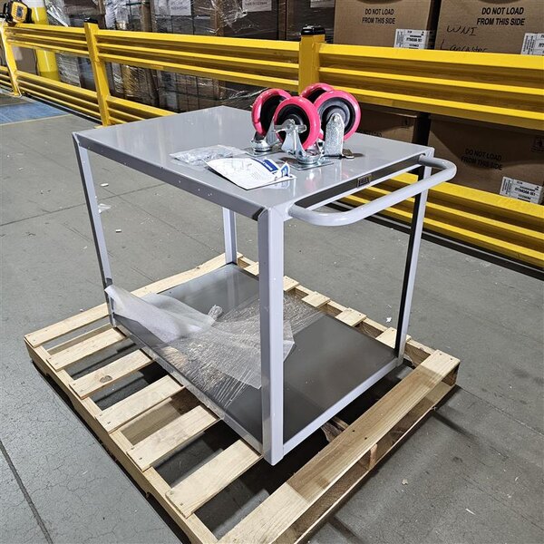 Scratch and Dent Lavex 36" x 24" x 35" Two Shelf Steel Utility Cart - Fully Welded