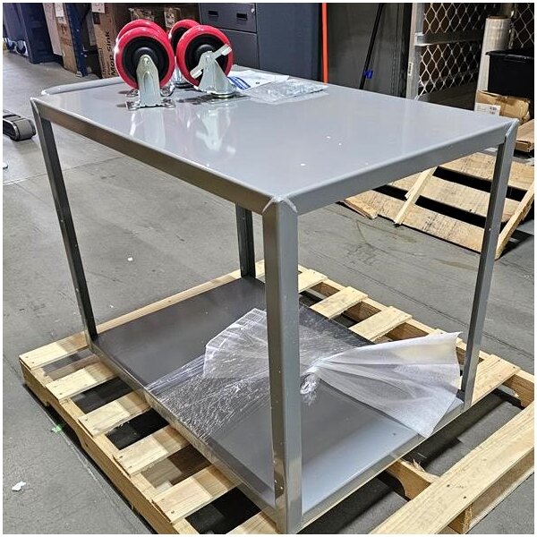 Scratch and Dent Lavex 36" x 24" x 35" Two Shelf Steel Utility Cart - Fully Welded