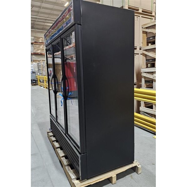 Scratch and Dent True GDM-72-HC~TSL01 78 1/8" Black Refrigerated Glass Door Merchandiser with LED Lighting