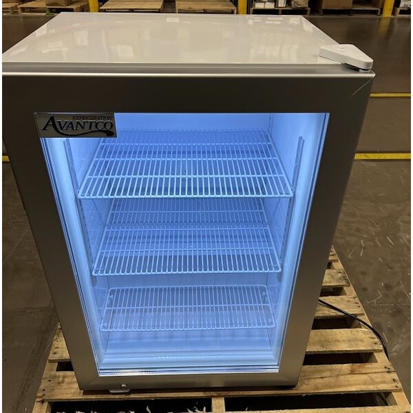 Scratch and Dent Avantco CFM3 White Customizable Countertop Display Freezer with Swing Door