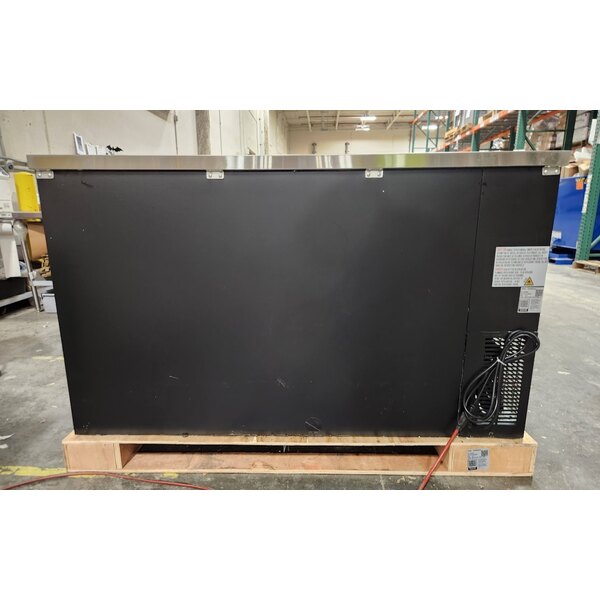 Scratch and Dent Avantco UBB-60G-HC 60" Black Counter Height Narrow Glass Door Back Bar Refrigerator with LED Lighting