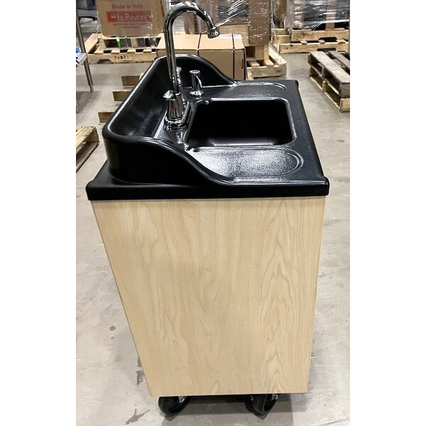 Scratch and Dent Ozark River Manufacturing CHSTM-AB-AB1N Lil Premier Maple Portable Hot Water Hand Sink with Laminate Cabinet and Single Basin
