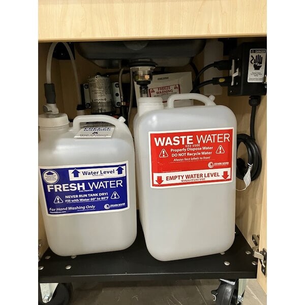 Scratch and Dent Ozark River Manufacturing CHSTM-AB-AB1N Lil Premier Maple Portable Hot Water Hand Sink with Laminate Cabinet and Single Basin