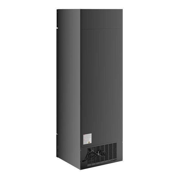 Scratch and Dent Avantco GDC-15-HC 25 5/8" Black Customizable Swing Glass Door Merchandiser Refrigerator with LED Lighting